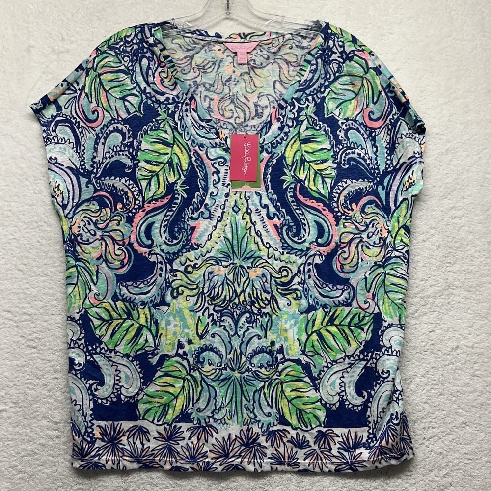 Lily Pulitzer Womens Size S/M Blue Hartwell Floral Sleeveless Top New (V1)